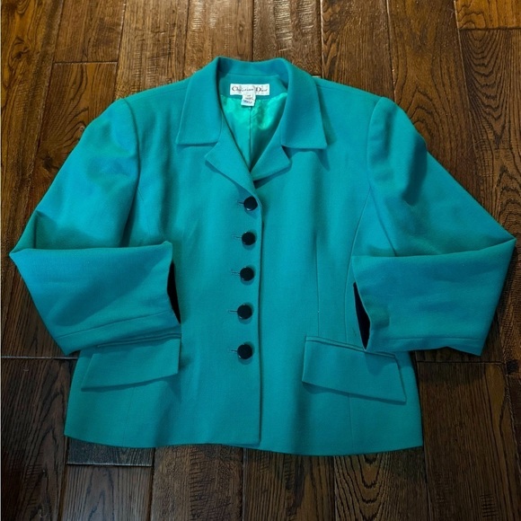 VTG CHRISTIAN DIOR Pure Wool Blazer Size 14 - Picture 1 of 5
